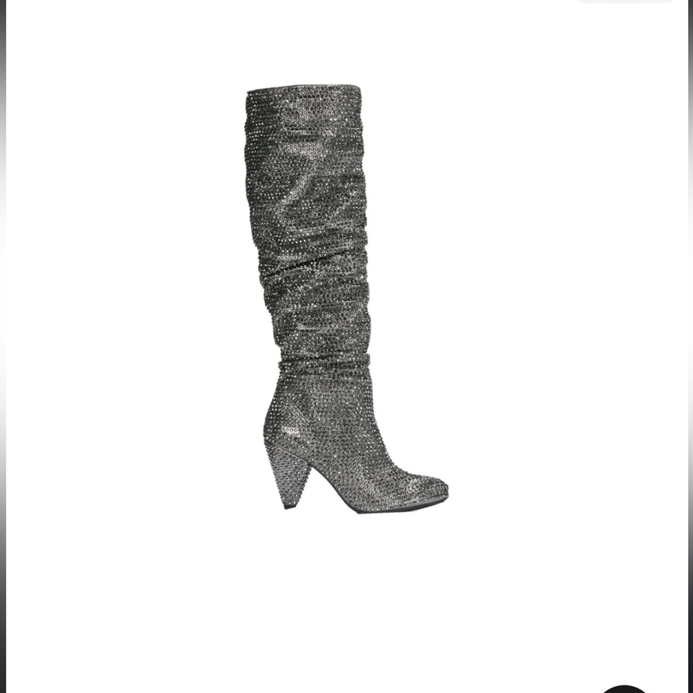 INC International Concepts Womens GERII3F Fabric Almond Toe, Pewter, Size 5.5